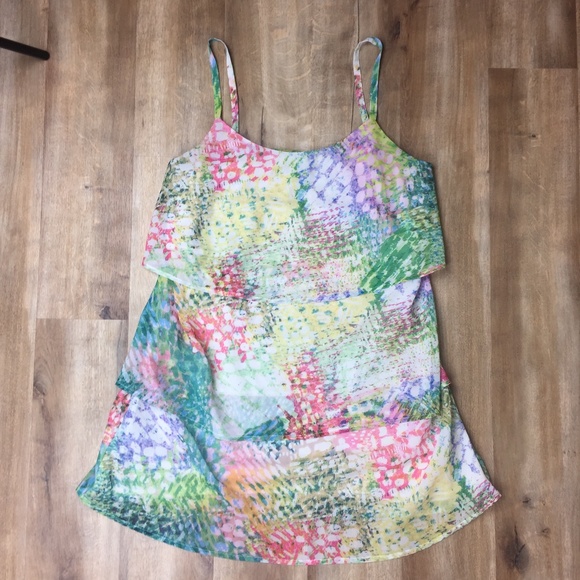 Lane Bryant Tops - 🌞FREE! Lane Bryant Colorful Layered Lined Tank 14